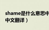 shame是什么意思中文（shame是什么意思中文翻译）