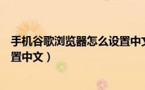 手机谷歌浏览器怎么设置中文简体（手机谷歌浏览器怎么设置中文）