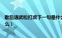 歇后语武松打虎下一句是什么（歇后语武松打虎下一句是什么）