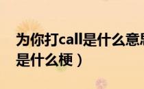 为你打call是什么意思网络语言（为你打call是什么梗）