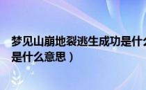 梦见山崩地裂逃生成功是什么预兆（梦见山崩地裂逃生成功是什么意思）