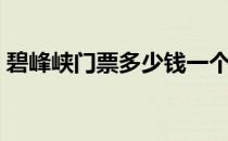 碧峰峡门票多少钱一个人（碧峰峡门票多少）