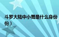 斗罗大陆中小舞是什么身份（《斗罗大陆》中小舞是什么身份）