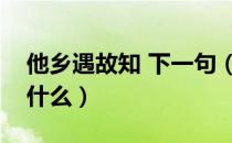 他乡遇故知 下一句（他乡遇故知的下一句是什么）