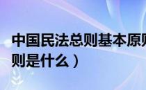 中国民法总则基本原则（中国民法总则基本原则是什么）