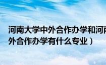 河南大学中外合作办学和河南大学有什么区别（河南大学中外合作办学有什么专业）