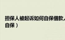 担保人被起诉如何自保借款人跑了（被起诉担保人如何进行自保）
