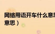 网络用语开车什么意思啊（网络语言开车什么意思）