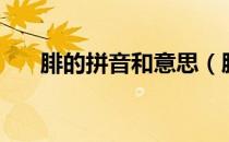 腓的拼音和意思（朏朏和腓腓的区别）