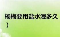 杨梅要用盐水浸多久（杨梅要用盐水浸泡多久）