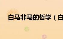 白马非马的哲学（白马非马的哲学原理）