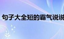 句子大全短的霸气说说（句子大全短的霸气）