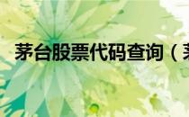 茅台股票代码查询（茅台股票代码是多少）