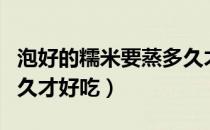 泡好的糯米要蒸多久才熟（泡好的糯米要蒸多久才好吃）