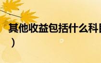 其他收益包括什么科目（其它收益是什么科目）