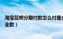 淘宝花呗分期付款怎么付是全款（淘宝分期付款怎么付的是全款）