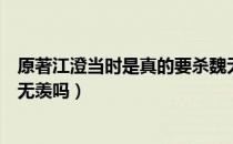 原著江澄当时是真的要杀魏无羡吗（江澄当时是真的要杀魏无羡吗）