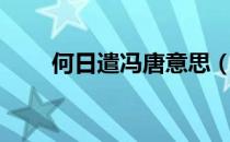 何日遣冯唐意思（何日遣冯唐典故）