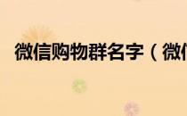 微信购物群名字（微信购物群名称怎么取）