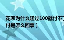 花呗为什么超过100就付不了怎么解决（花呗超100无法支付是怎么回事）
