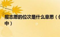 报志愿的位次是什么意思（位次是什么意思在高考志愿填报中）