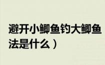 避开小鲫鱼钓大鲫鱼（避开小鱼钓大鲫鱼的方法是什么）