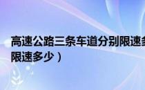 高速公路三条车道分别限速多少图（高速公路三条车道分别限速多少）