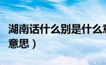 湖南话什么别是什么意思（湖南话娭毑是什么意思）