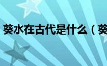 葵水在古代是什么（葵水在古代是什么意思）