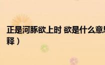 正是河豚欲上时 欲是什么意思（正是河豚欲上时中欲怎么解释）