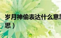 岁月神偷表达什么意思（岁月神偷表达什么意思）