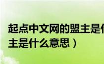起点中文网的盟主是什么（起点小说网上的盟主是什么意思）