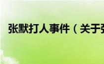 张默打人事件（关于张默打人事件的介绍）