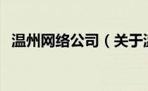 温州网络公司（关于温州网络公司的介绍）