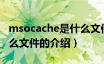 msocache是什么文件（关于msocache是什么文件的介绍）