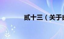 贰十三（关于贰十三的介绍）