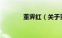 董霁红（关于董霁红的介绍）