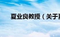夏业良教授（关于夏业良教授的介绍）