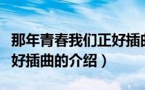 那年青春我们正好插曲（关于那年青春我们正好插曲的介绍）