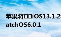 苹果将​​iOS13.1.2和iPadOS13.1.2推向watchOS6.0.1