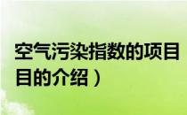 空气污染指数的项目（关于空气污染指数的项目的介绍）