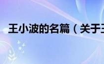 王小波的名篇（关于王小波的名篇的介绍）