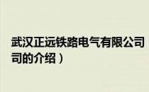 武汉正远铁路电气有限公司（关于武汉正远铁路电气有限公司的介绍）