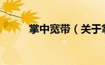掌中宽带（关于掌中宽带的介绍）