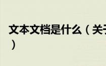 文本文档是什么（关于文本文档是什么的介绍）