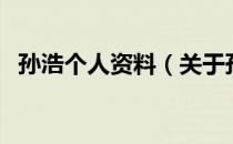 孙浩个人资料（关于孙浩个人资料的介绍）