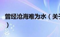 曾经沧海难为水（关于曾经沧海难为水的介绍）