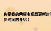 你是我的荣耀电视剧更新时间（关于你是我的荣耀电视剧更新时间的介绍）