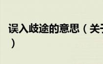 误入歧途的意思（关于误入歧途的意思的介绍）