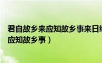 君自故乡来应知故乡事来日绮窗前寒梅著花未（君自故乡来应知故乡事）